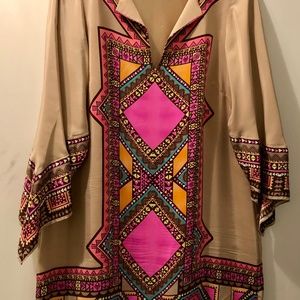 Alice & Trixie Neon Geometric Silk Shift Dress